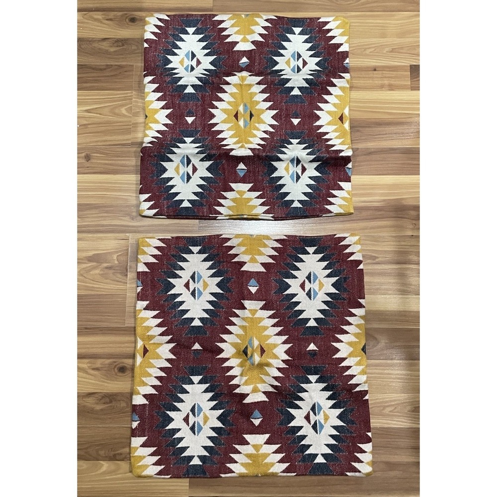 IKEA Throw Pillow Covers Set Of 2 FRANCINE Geometric Aztec Cases 20x20" NEW